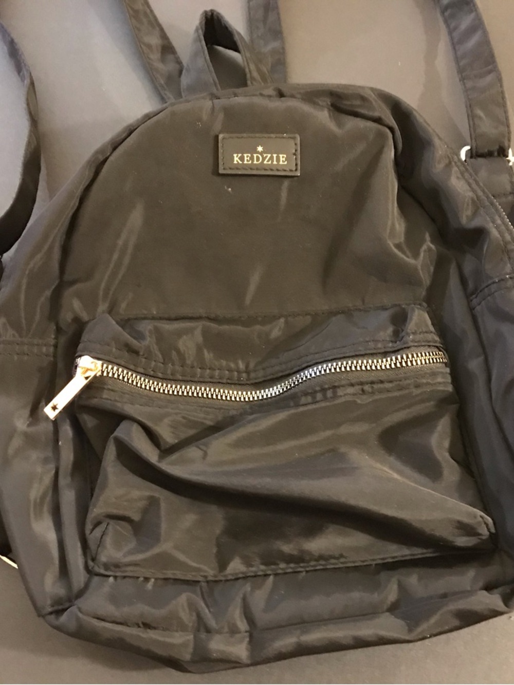 Kedzie Black Nylon Women's Backpack with Front Zip Pocket